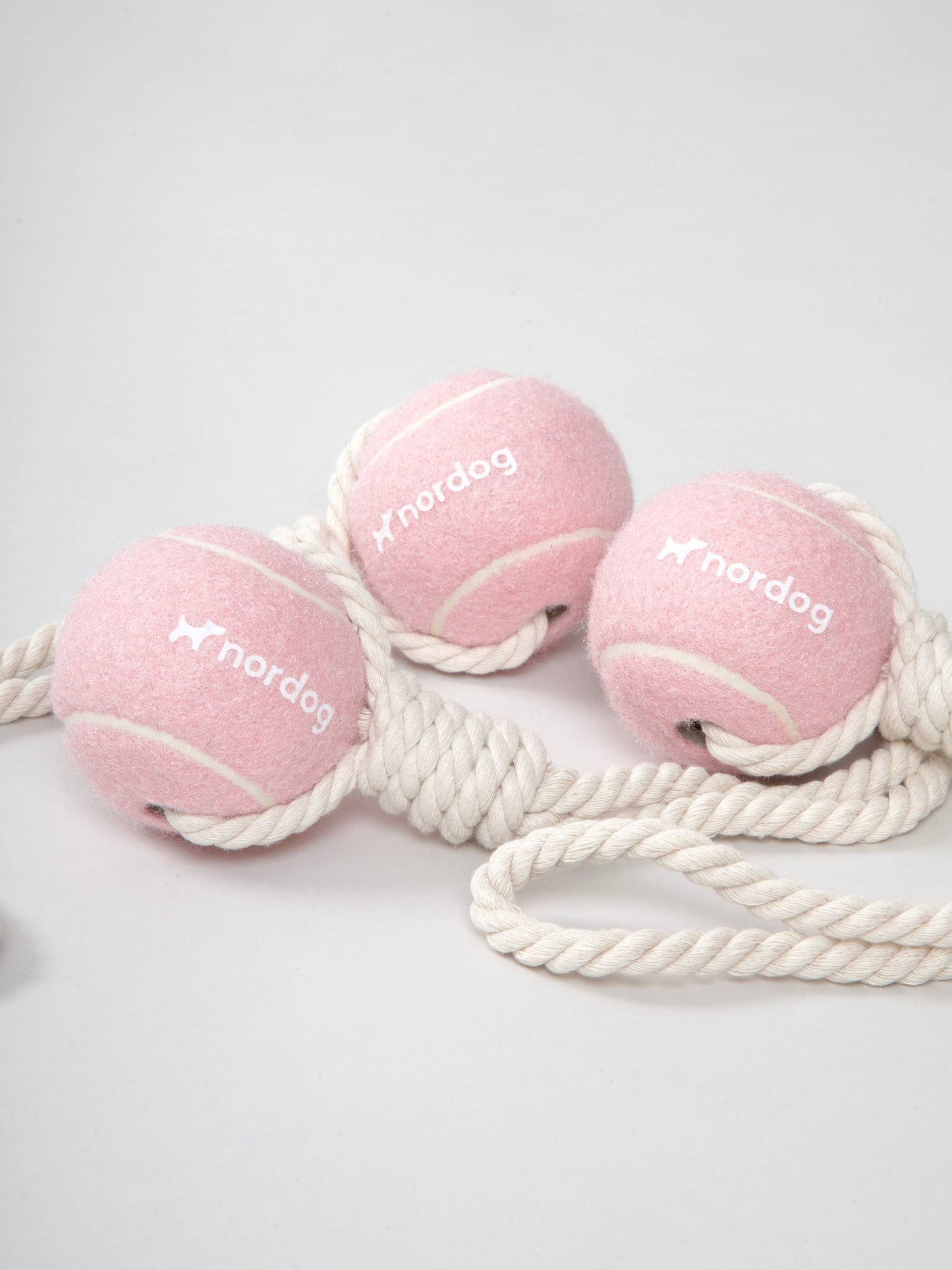 Nordog Tennisball mit Seil Rosa