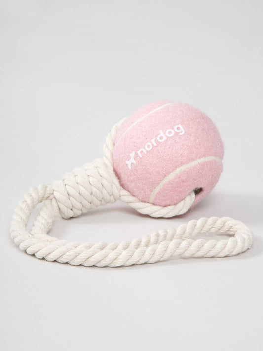 Nordog Tennisball mit Seil Rosa